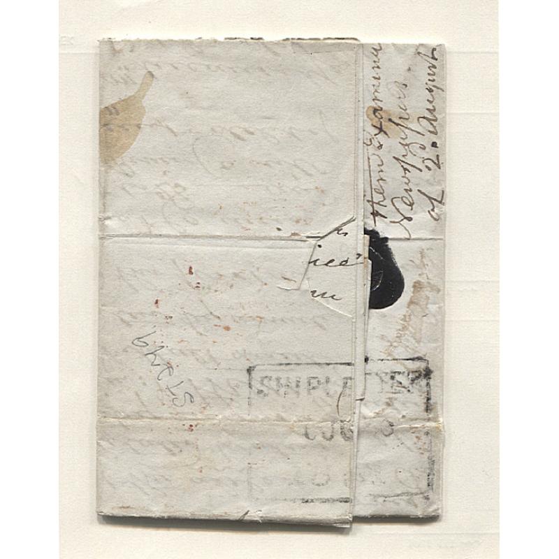 (AT15001) GREAT BRITAIN · 1851: folded letter to "William Archer Esq.  Brickendon  V.Diemans (sic) Land" mailed at Waltham Cross · London PAID and SHIP LETTER datestamps, etc. · excellent condition · ex Clemente Collection