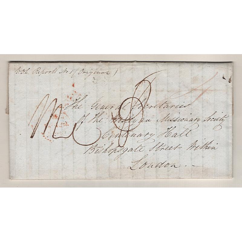 (AT15067) TASMANIA · 1843: folded letter to Wesleyan Missionary Society London comprising reports on the Hobart Town mission and school - see full description (2 images)