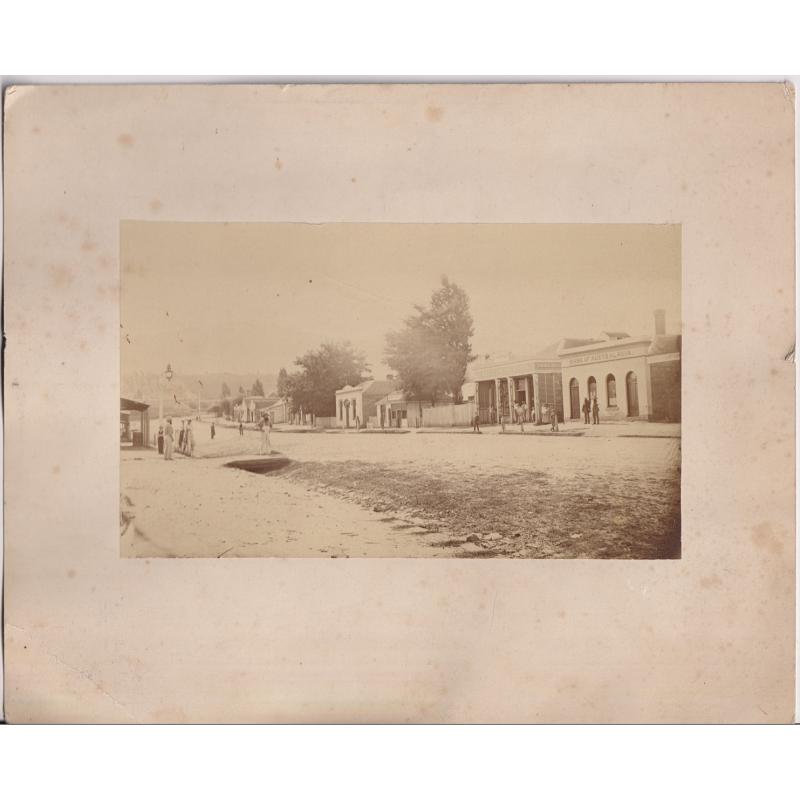 (BB1002L)  VICTORIA · c.1880: large photo (image measures 175x105mm) of an unidentified street view · Crillay & Robb (pictured next to the Bank of Australasia) had stores in Beechworth and Yackandandah
