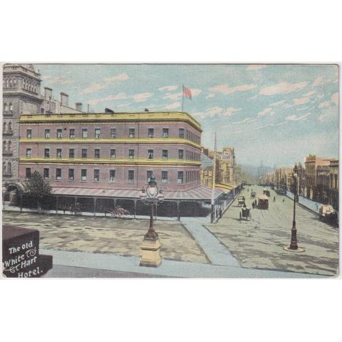 (BB10384) VICTORIA · 1908: card by F.W. Niven advertising THE OLD WHITE HART HOTEL (Melbourne) · postally used to Tasmania and in excellent condition front & verso