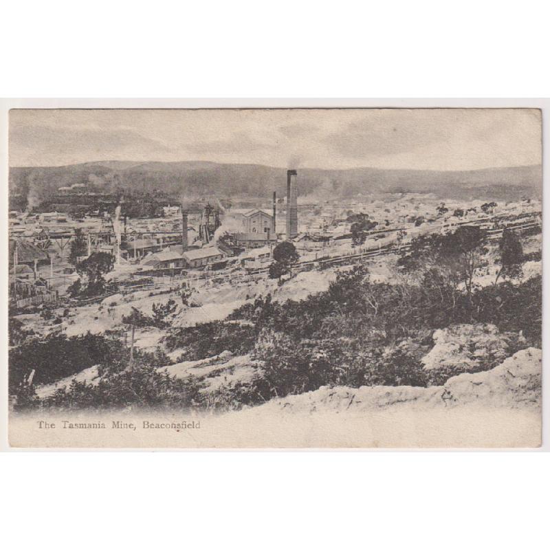 (BB1105) TASMANIA · c.1908: PPC w/view of THE TASMANIA MINE, BEACONSFIELD · addressed but not postally used · some minor imperfections but very displayable · I have not seen this card before