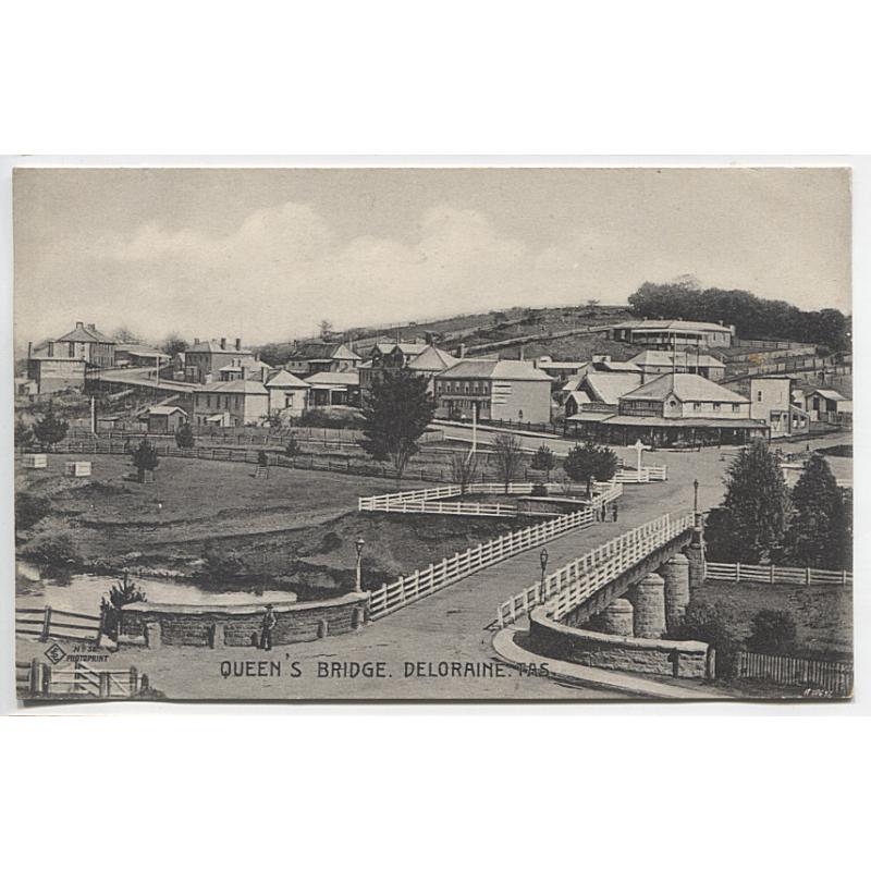 (BB1120) TASMANIA · c.1906: unused "Wynphotoprint" series card by Selwyn Cox w/view of the QUEEN'S BRIDGE, DELORAINE in fine condition