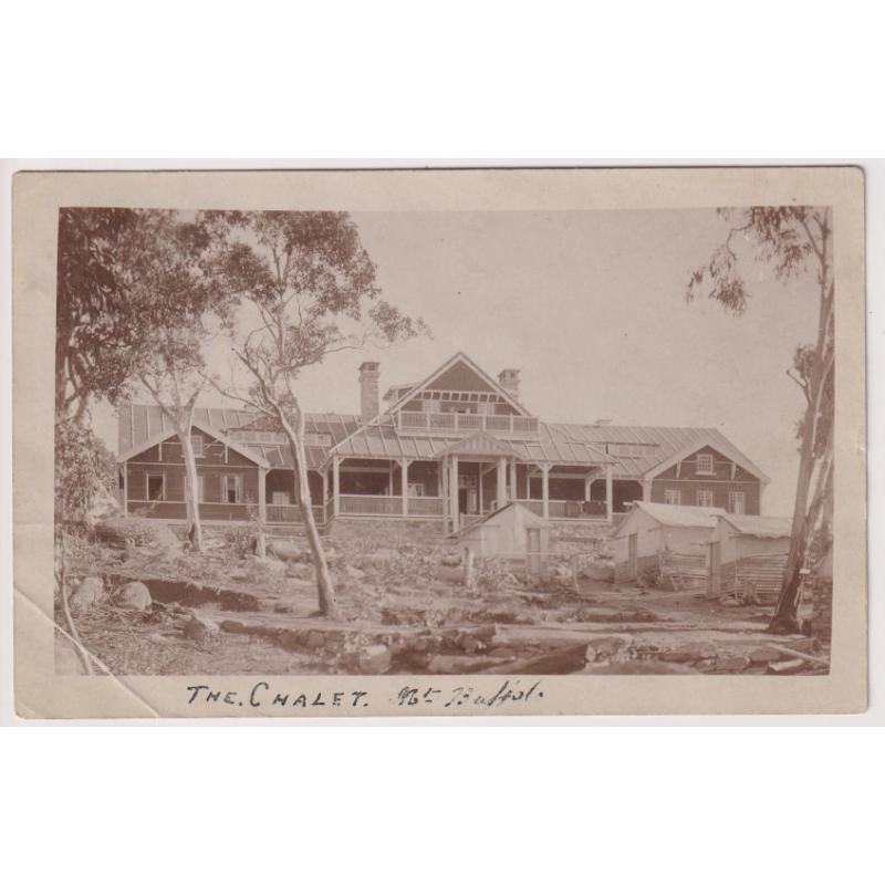 (BB1247) VICTORIA · c.1910: unused real photo view of an almost new MOUNT BUFFALO CHALET · condition as per largest image and full description