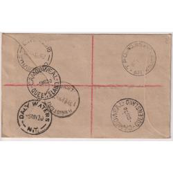 (BB1259) AUSTRALIA · 1930: registered cover carried on first air mail flight from Camooweal to ANTHONY LAGOON AAMC #152a · fine condition · c.v. for intermediate flights is from AU$400 (2 images)