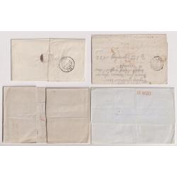 (BB1284) FRANCE · 1850/52: four folded letters to inland and foreign destinations · various postal markings · overall condition is excellent (2 images)