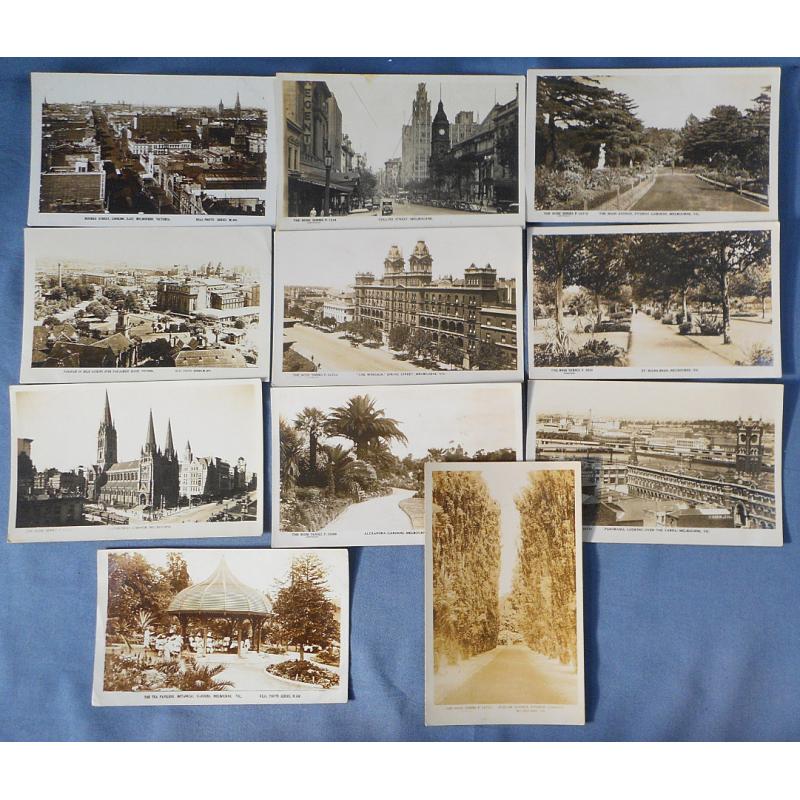 (BB1386) VICTORIA · 1920s/30s: 11 different unused real photo postcards by Rose or Valentine with MELBOURNE & SUBURBS views all in excellent to VF condition .... see largest image (11)