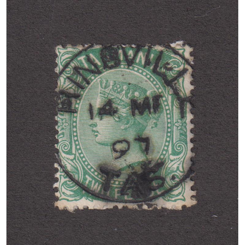 (BB1395) TASMANIA · 1897: a well-inked but clear strike of the RINGVILLE Type 1a cds on a 2d QV S/face · postmark is rated 2R