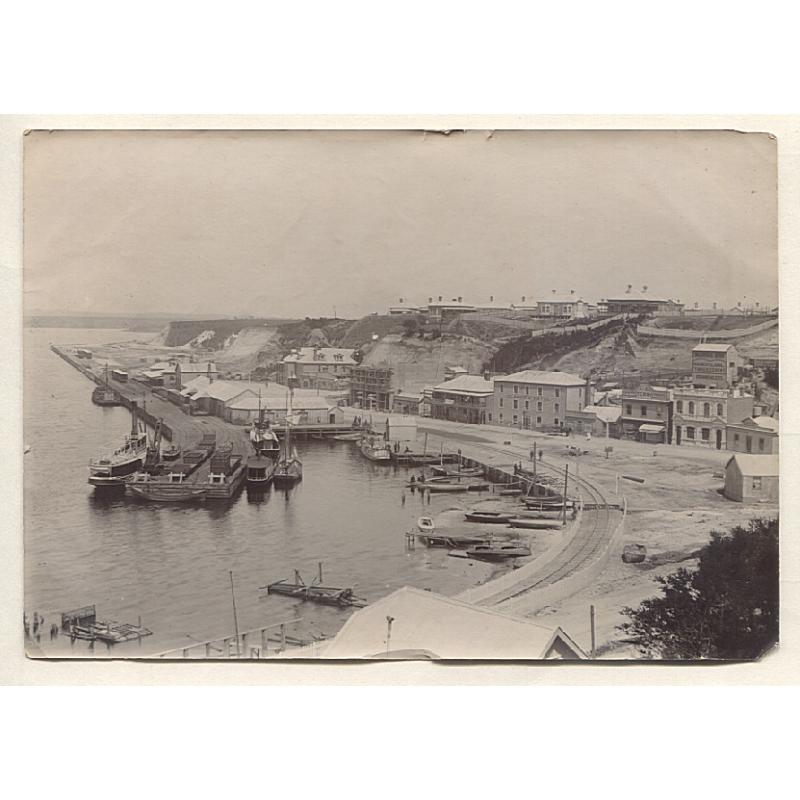 (BB15011) TASMANIA · c. 1910: real photograph (145x105mm) with a view of the PORT OF STRAHAN · some minor peripheral wear however the overall condition is excellent