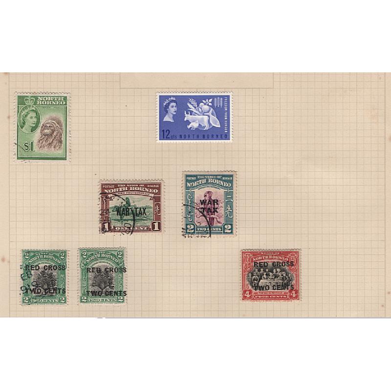 (BB15177L) NORTH BORNEO · 1888/1963: 5 pages with a mounted M/U collection of 128 stamps · condition a little mixed in places but there's plenty of excellent material here with which to make "a start" · see all five largest images (128)