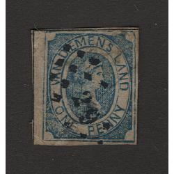 (BB15183) TASMANIA · FORGERY of a used 1d blue QV Courier · some faults but an interesting curiosity! (2 images)