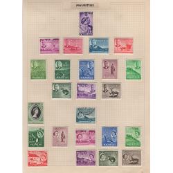 (BB15196L) MAURITIUS · 1858/1965: mint/used collection on 5 album leaves in a mixed condition · some useful items with KGVI/early QEII era short sets · later issues mainly mint · 120 stamps (5 images)