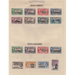 (BB15200L) FALKLAND ISLANDS and DEPENDENCIES · 1891/1963: a mostly mint collection of 125 stamps mounted on 6 album pages · condition a little mixed but some useful items can be found · a few "short sets", etc (6 images)
