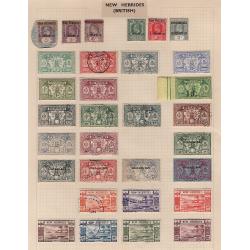 (BB15202L) NEW HEBRIDES · 1902/72: an assembly of 85x M/U sets and oddment oddments (incl p/dues and locals) on 4 pages · occasional imperfection but overall, a clean, useful lot with some modest "pickings" · see 4 largest images (85)