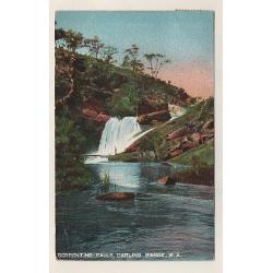 (BB15205) WESTERN AUSTRALIA  1909: Austral Stores colour card w/view SERPENTINE FALLS DARLING RANGE postally used to Tasmania with 1d Swan franking from DONGARA w/clear strike of postmark
