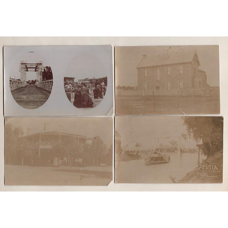 (BB15211) NEW SOUTH WALES · 1908/09: 4x real photo cards with views of WILCANNIA and ENVIRONS · all cards have been used (3 postally) · one card has damaged corner o/wise condition is excellent (4)
