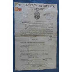 (BB1832L) TASMANIA · 1950/51: 2x THE LONDON ASSURANCE insurance policies bearing 9d Platypus + 2/6d Numeral and 6d Numeral s/duties as per images · see full description