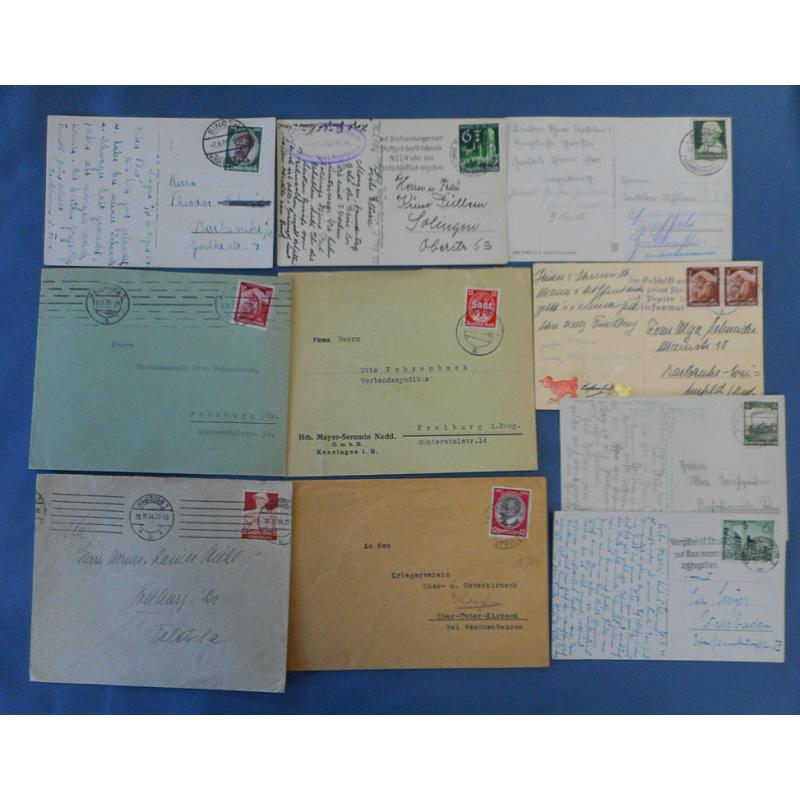 (BB1847L) GERMANY · 1934/41: sixteen covers and cards bearing a mostly different range of commemorative and special issues paying applicable rates · excellent to fine condition throughout (2 images)