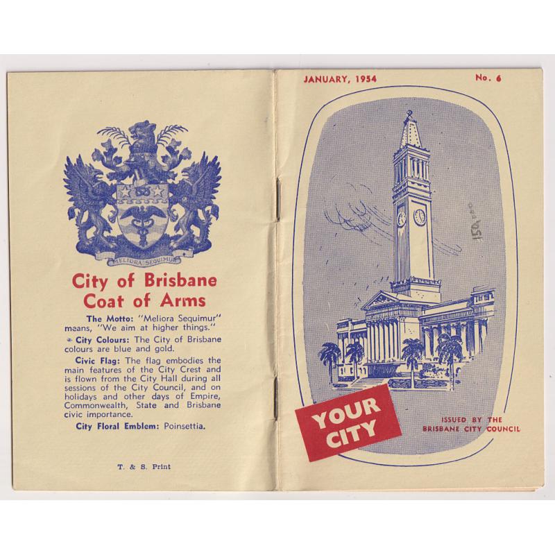 (BB1865) QUEENSLAND · 1954: Royal Visit edition of YOUR CITY (Issued by the Brisbane City Council) No.4 in excellent condition (3 sample images)  $5 STARTER!!