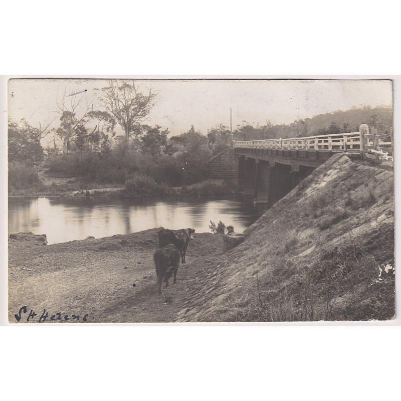 (BB1886) TASMANIA · 1906: real photo card with a view of a road bridge near ST HELENS · postally used and in excellent condition