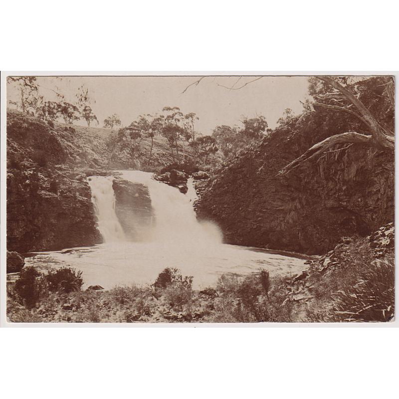 (BB1895) TASMANIA · c.1905: unused real photo card with undivided back with a view of the FALLS OF CLYDE near Bothwell in flood · excellent condition · scarce view