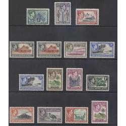 (BB1936) BRITISH SOLOMON ISLANDS · 1939: M/MLH KGVI pictorial definitives SG 60/72 including perf variations · see full description · total c.v. £97 (2 images)