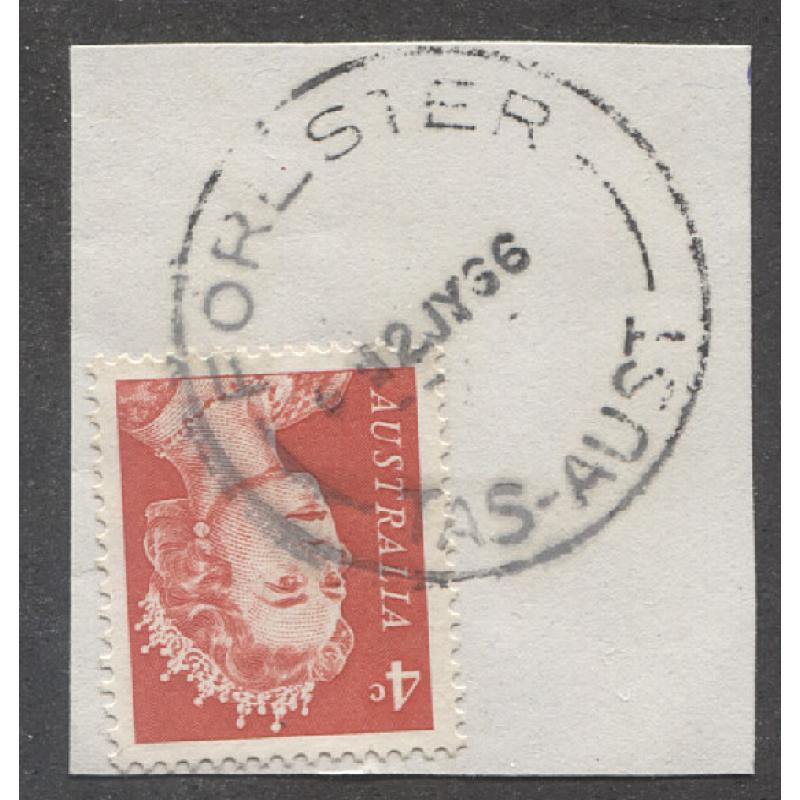 (BL1227) TASMANIA · 1966: a full clear strike of the FORESTER Type 5s cds ties a 4c QEII defin to piece - postmark is rated 3R and example this good are hard to find in my experience - BUY OUT price on bidding page