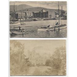 (BY1003) TASMANIA · 1908/12: five cards with Southern Tasmanian views in a mixed condition · the FISHING BOATS, HOBART is the "stand-out"  being quite a scarce card (2 images)