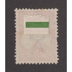 (CB1006) AUSTRALIA · 1913: MH 10/- grey & pink Roo (1st wmk) with Type A 'Specimen' overprint BW 47Ax · toned perf and some short/shortish perfs but overall condition is quite acceptable · c.v. AU$750 (2 images)