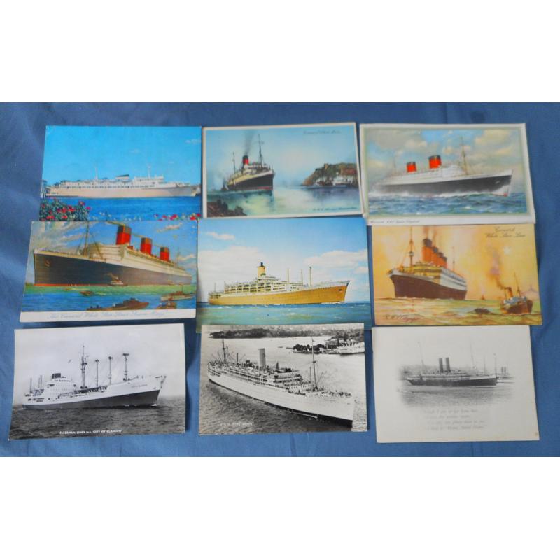 (CD15024) GREAT BRITAIN · AUSTRALIA 1920s/60s: 14 real photo and printed "Shipping" postcards · includes P. & O., Cunard, Ellerman Lines, etc. · condition excellent to fine throughout (2 images)