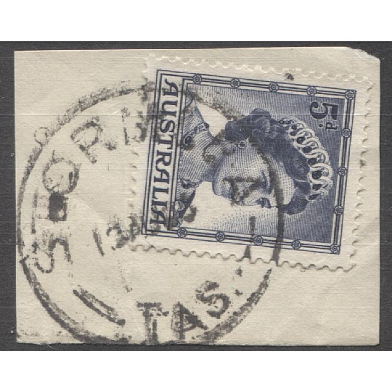 (CT1511) TASMANIA · 1960: a clear strike of the STORMLEA Type 4a(s) cds on piece · postmark is rated 4R