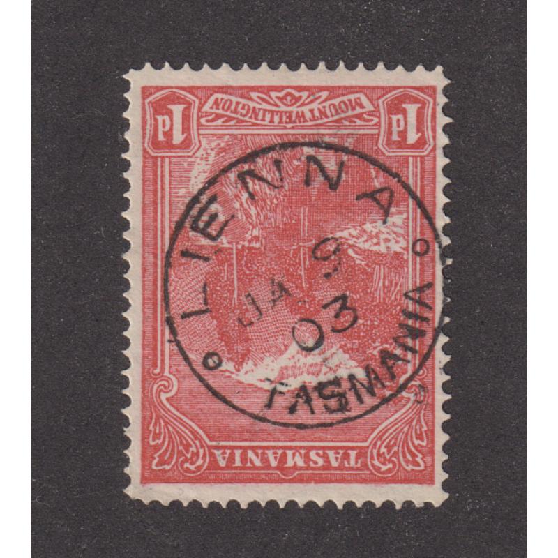(DA1051) TASMANIA  1903: a fine strike of the LIENNA Type 1 cds on a 1d Pictorial · postmark is rated RR-(10)