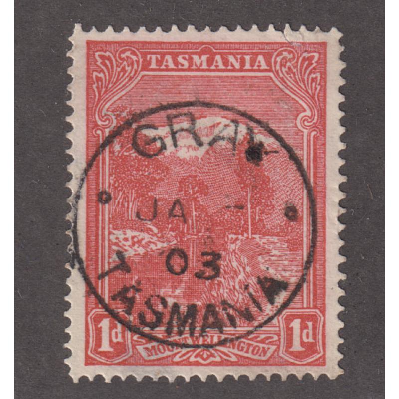 (DA1052) TASMANIA  1903: a full clear example of the GRAY Type 1 cds on a 1d Pictorial · postmark is rated RR(11) and the best strike I have seen for many years!