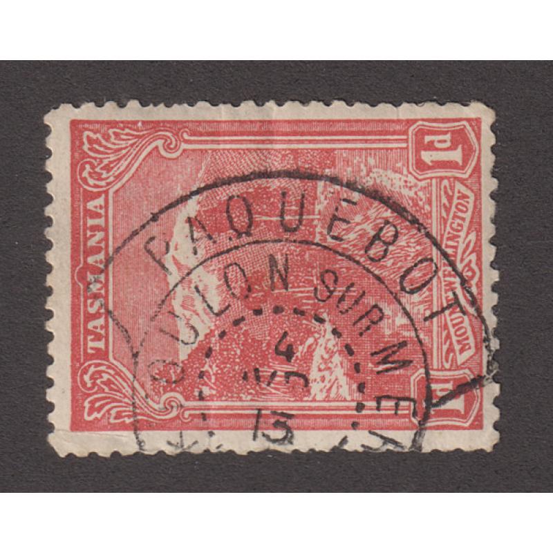 (DA1068) TASMANIA · FRANCE  1913: 1d Pictorial bearing a clear impression of the TOULON SUR MER PAQUEBOT datestamp - I've seen a few TAS stamps over the years with the  similar cancel used at MARSEILLE but not from this port