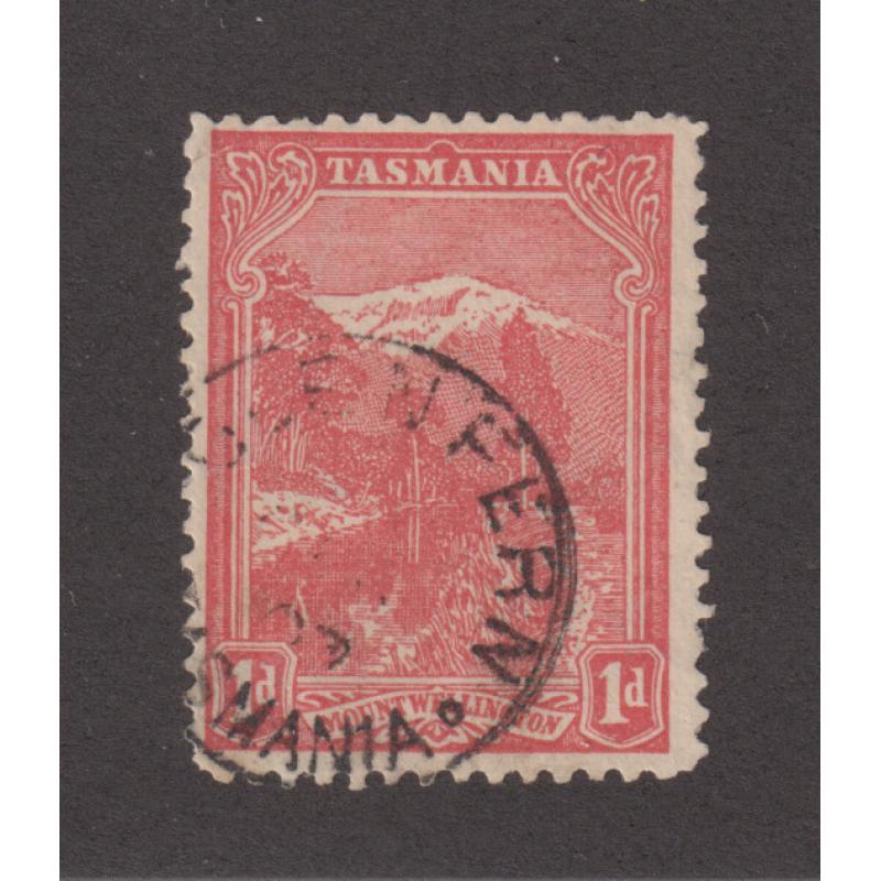 (DA1074) TASMANIA · 1907: an obvious strike of the GLEN FERN Type 1 cds on a 1d Pictorial · postmark is rated RRR(14)