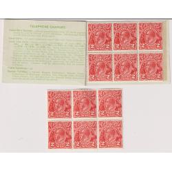 (DA1100) AUSTRALIA · 1930: 2d scarlet KGV (inverted SM Wmk · perf.13½x12½) booklet SG SB25 · one pane has been removed and mounted by a single hinge (now loose inside the cover) · c.v. for intact booklet is £425 · nice condition (2 images)