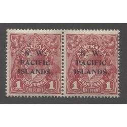 (DA1108) AUSTRALIA · 1918: MNH Die II/Die II pair of overprinted 1d red KGV SG 103b · a couple of imperfections so please see the full description and largest images · total c.v. for &#039;singles&#039; = £220