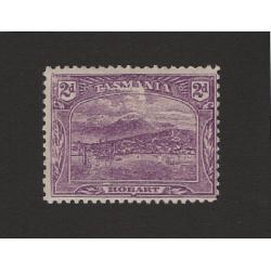 (DA1500) TASMANIA  1911: mint stereotyped 2d bright violet Pictorial perf.11 SG 259b with variety SMA FLAW from Plate 2 (unit 45) · nice condition (2 images)