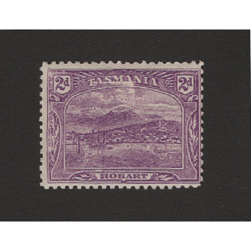 (DA1500) TASMANIA  1911: mint stereotyped 2d bright violet Pictorial perf.11 SG 259b with variety SMA FLAW from Plate 2 (unit 45) · nice condition (2 images)