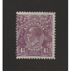 (DA1501) AUSTRALIA · 1931: lightly CTO Die 2 4½d violet KGV defin SG 120a · o/c to L · has been mounted a couple of times · gum condition excellent (2 images)