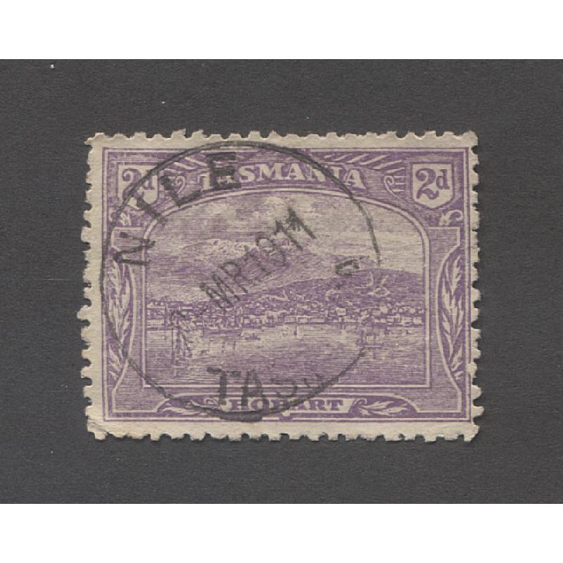 (DA15023) TASMANIA  · 1911: a near complete strike of the NILE Type 2a cds on a 2d Pictorial - postmark is rated R+(9) and examples with this degree of completeness are uncommon