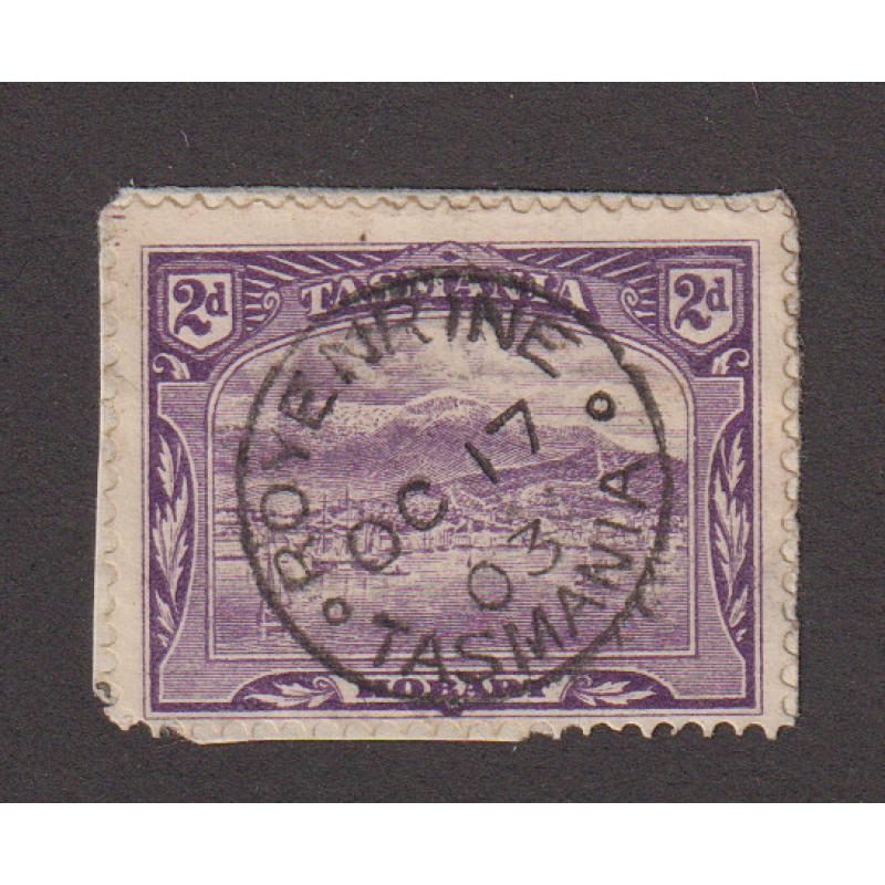 (EE15010) TASMANIA · 1903: a 'miles above average' strike of the ROYENRINE Type 1 cds on a 2d Pictorial · postmark is rated RR(11*)