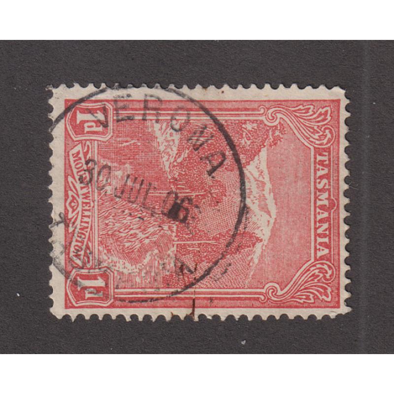 (EP1004) TASMANIA · 1906: a clear and nearly complete strike of the VERONA Type 2 cds on a 1d Pictorial · postmark is rated RRR(14)