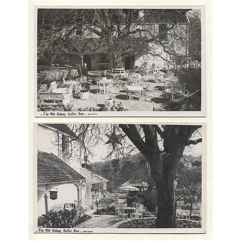 (FG15004) TASMANIA · c.1950: 2 unused real photo cards from a contemporary series advertising THE OLD COLONY COFFEE INN at New Norfolk · both items in fine condition (2)