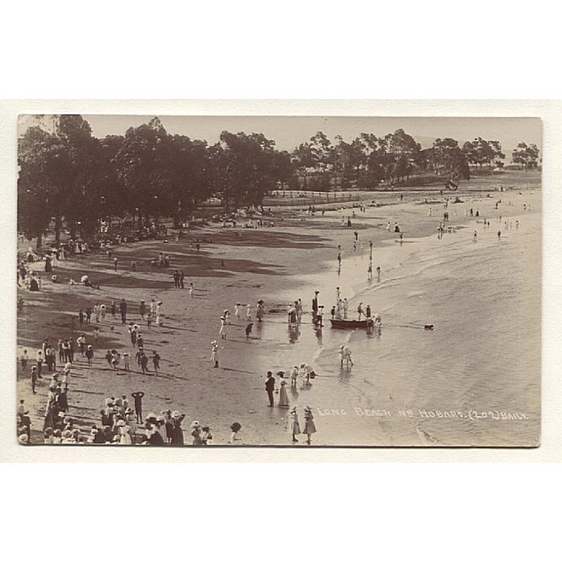 (FG15015) TASMANIA · c.1915: unused real photo card by H.H., Baily with a view of LONG BEACH NEAR HOBART · excellent to fine condition