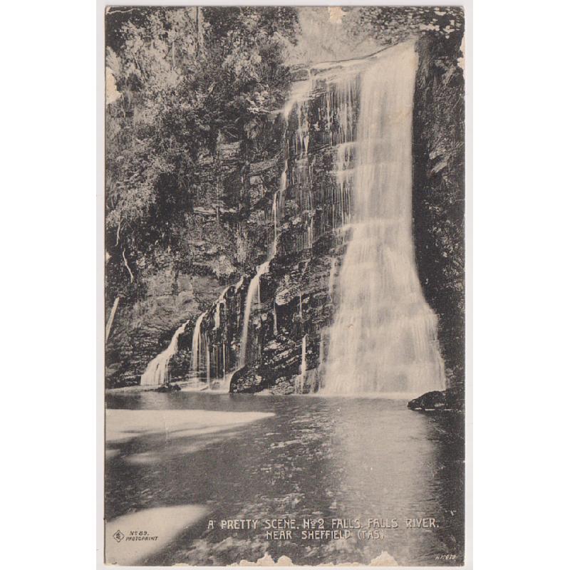 (FG1517) TASMANIA · c.1908: unused card produced by Selwyn Cox for the P.P.C. Co. Launceston w/view A PRETTY SCENE, No.2 FALLS, FALLS RIVER NEAR SHEFFIELD · some minor surface faults o/wise in excellent condition