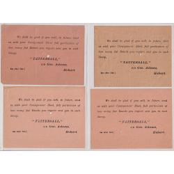 (GG1182L) TASMANIA · 1904/05: four MEMO "chits' printed for Tattersalls to be used by agents to request the results of sweeps · see full description (4)