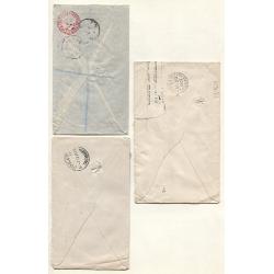 (GG15030) NEW ZEALAND · 1905/07: three covers mailed to different members of the TATTERSALL ALIAS ADDRESS NETWORK at Hobart · usual spike-holes o/wise condition is excellent  · some Tassie postmark interest(2 images)