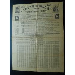 (GG15047L) TASMANIA · 1942: large folded results sheet for TATTERSALL'S 26th "WAR SERVICE FUNDS" CONSULTATION · overall condition is excellent · scarce survivor!