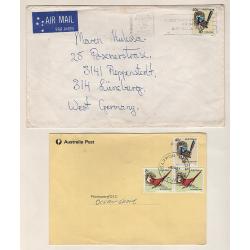 (GG151193) AUSTRALIA · 1979/82: 5 items with 40c Wren defins used to pay applicable rates including postage due and overseas rates · also a Lufthansa flight cover · nice condition throughout · 5 items (2 images)