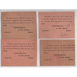 (GG151208L) TASMANIA · 1904/05: four MEMO "chits' printed for Tattersalls to be used by agents to request the results of sweeps · see full description (4)